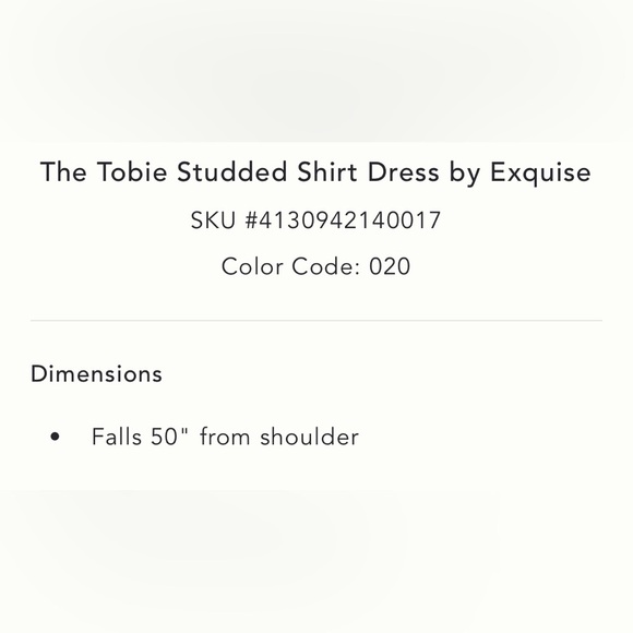 Anthropologie x Exquise The Tobie Studded Shirt Dress NWT - Picture 6 of 16